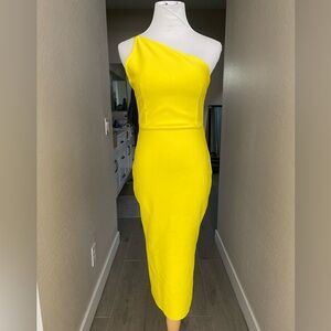 Elegant Yellow One-Shoulder Dress
